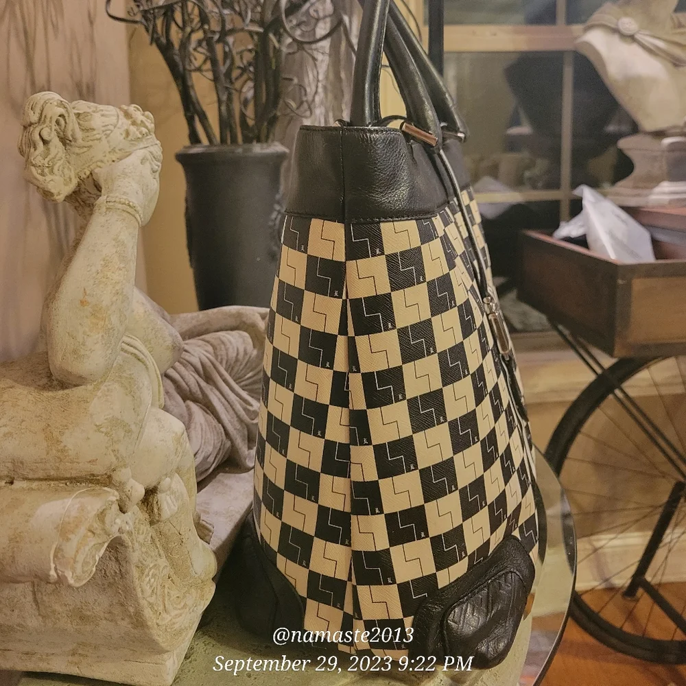 L.A.M.B. Gwen Stefani Westfield Checkerboard Tote Luxury Designer Handbag #523 - Picture 12 of 17